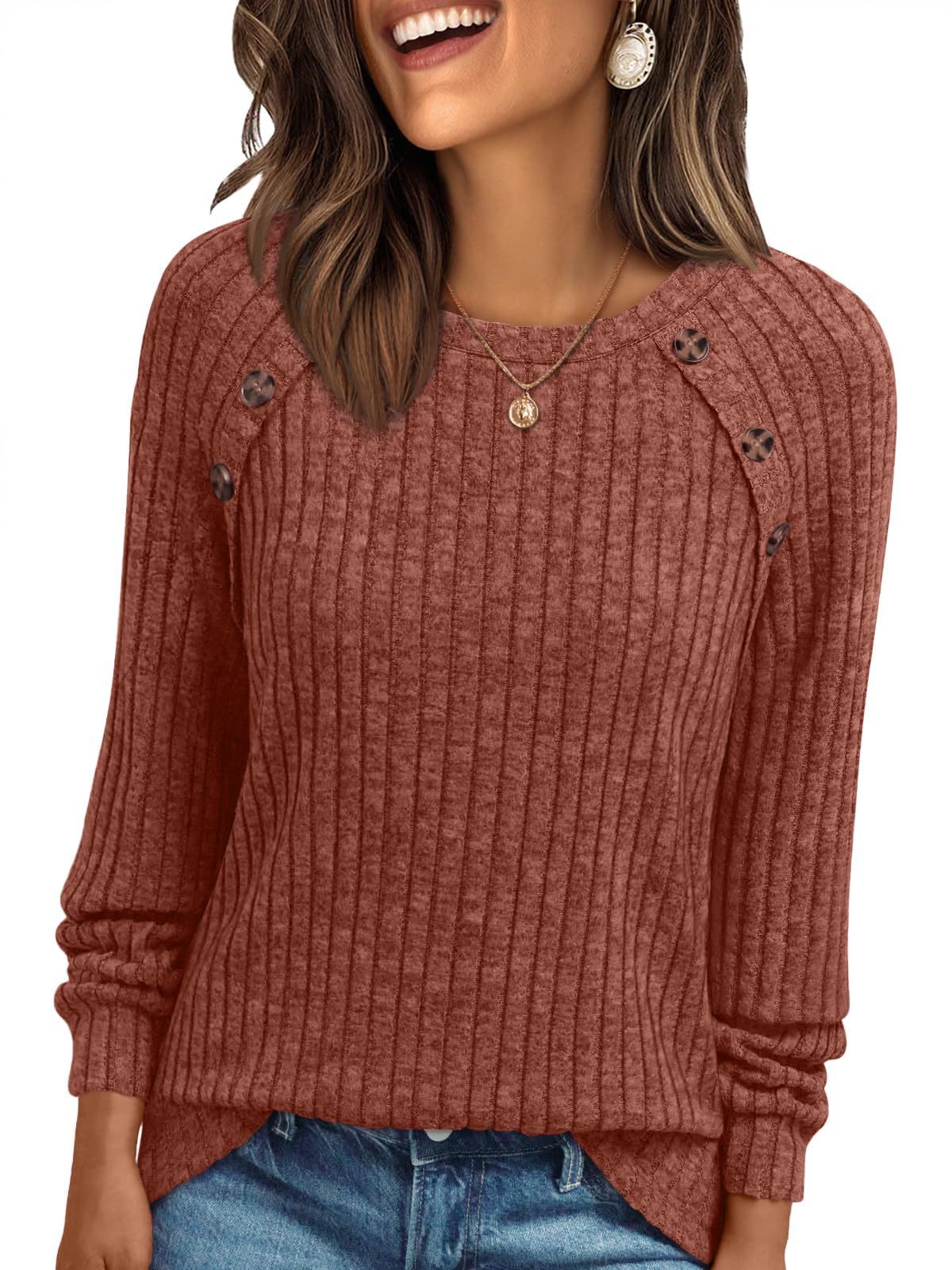 Pullover mit Langarm-Ärmel und Knopfleiste