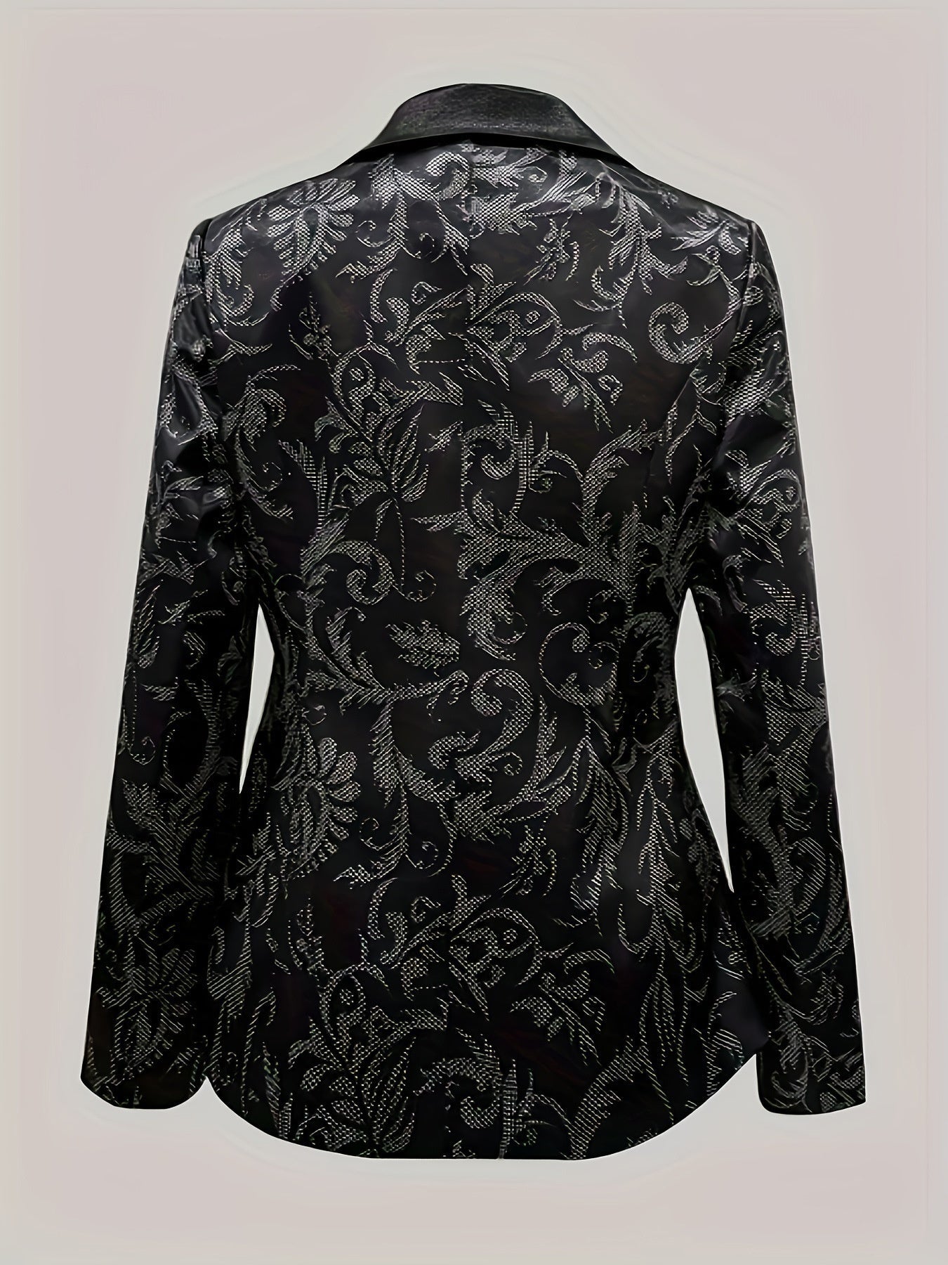 Taillierter Blazer mit floraler Prägung und Reverskragen