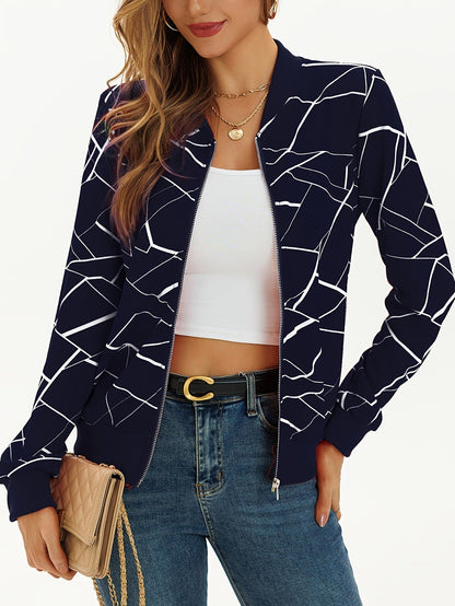 Jacke mit Reißverschluss und elastischen Bündchen