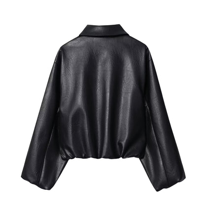 Kurzjacke mit Reißverschluss und Umlegekragen