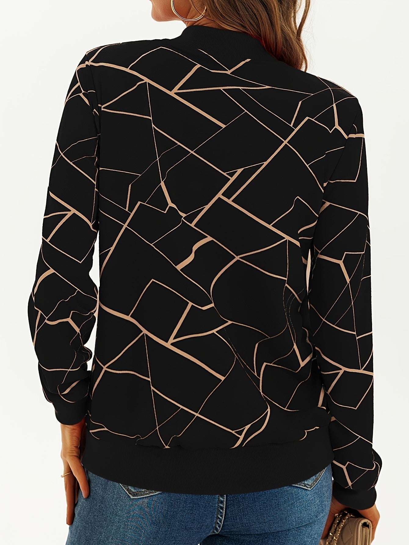 Jacke mit Reißverschluss und elastischen Bündchen