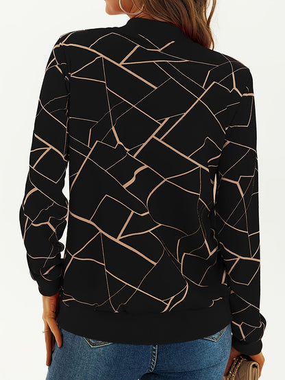Jacke mit Reißverschluss und elastischen Bündchen