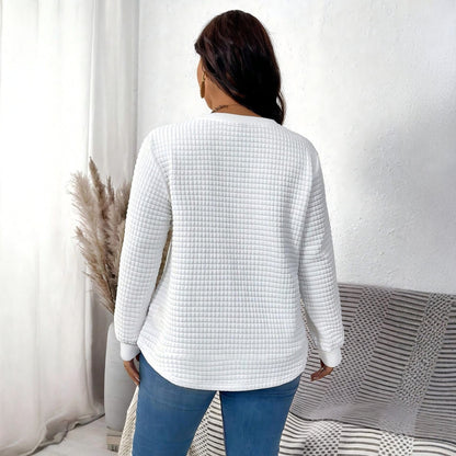 Übergrößen Pullover Strickstoff Rundhalsausschnitt mit Herzmotiv