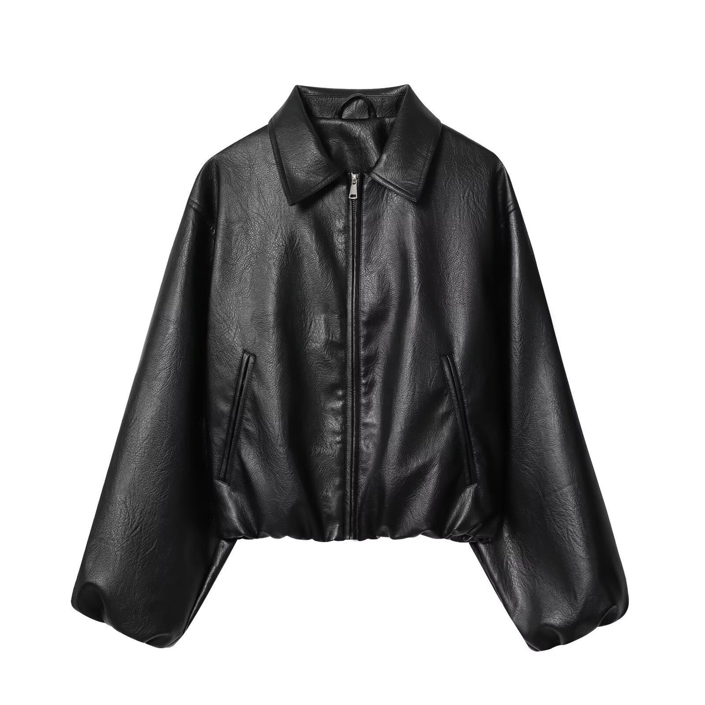 Kurzjacke mit Reißverschluss und Umlegekragen