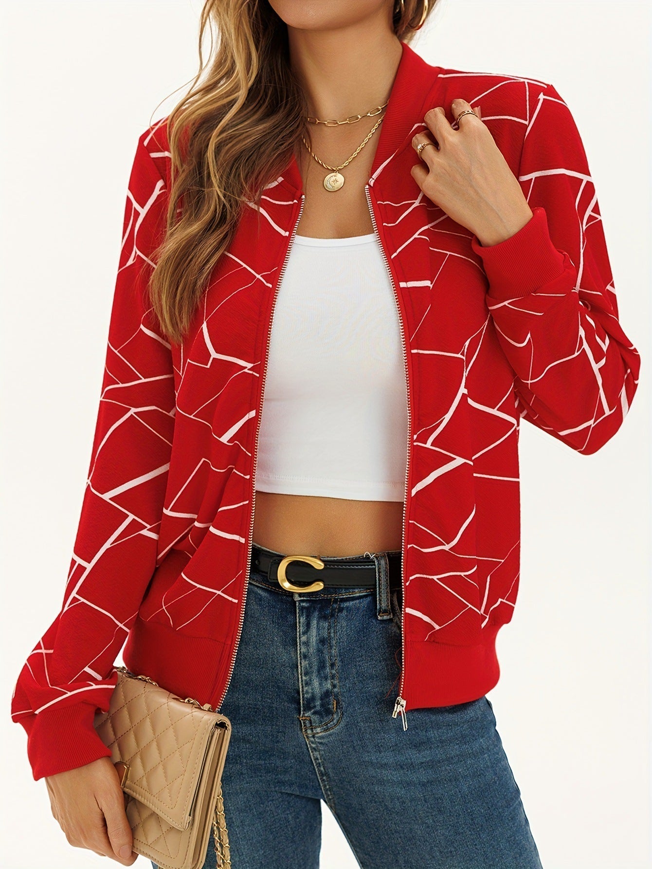Jacke mit Reißverschluss und elastischen Bündchen
