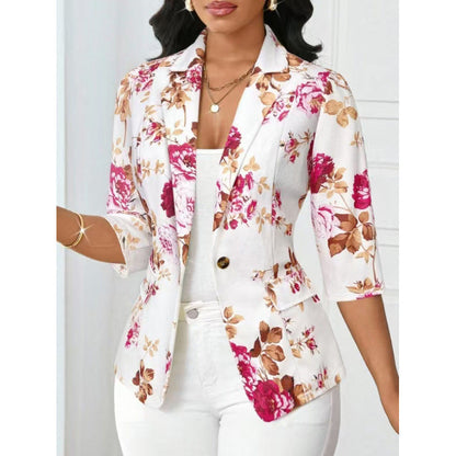 Taillierter Blazer mit floraler Struktur und Reverskragen