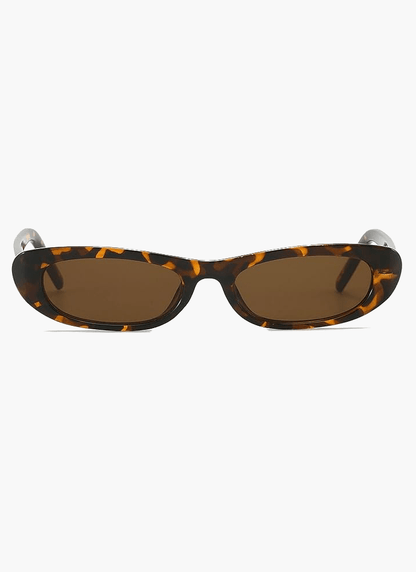 Sonnenbrille mit ovalen Gläsern und schmalem Rahmen
